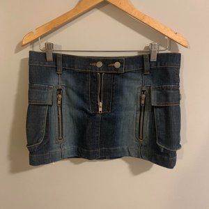Y2K denim mini skirt